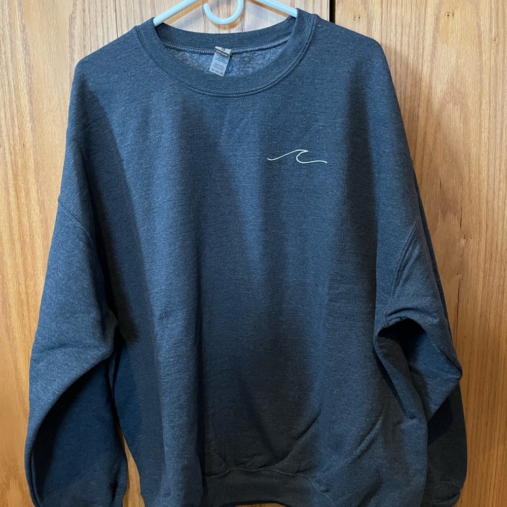 Gray crew neck “The Balanced Life” sweatshirt